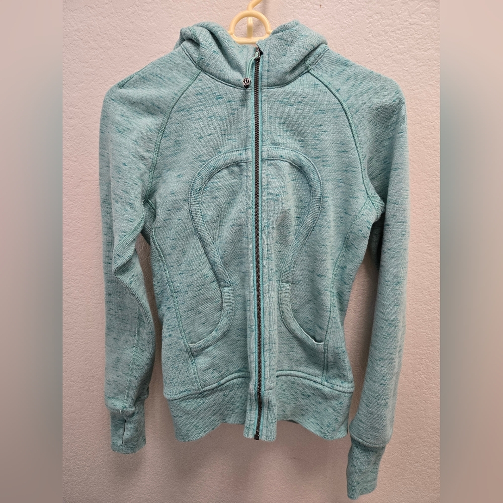 Lululemon Scuba Hoodie Full Zip Heathered Mint Green Womens Size 4